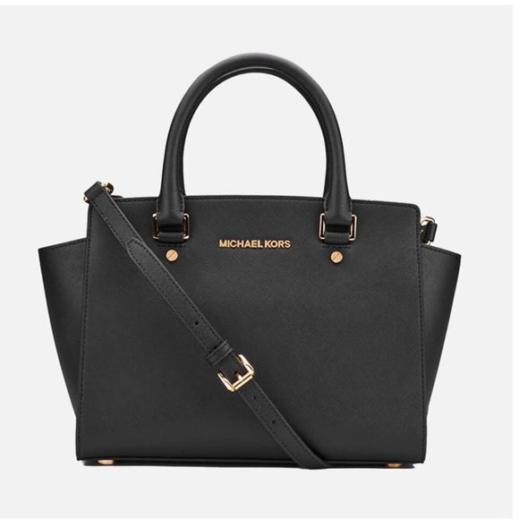 MICHAEL MICHAEL KORS Women's Selma Medium Top Zip Satchel - Black - Picture 1 of 10